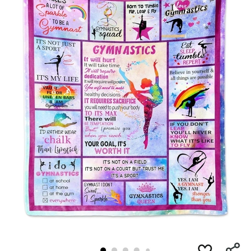 Gymnastics Inspirational Throw Blanket - Rainbow Silhouette